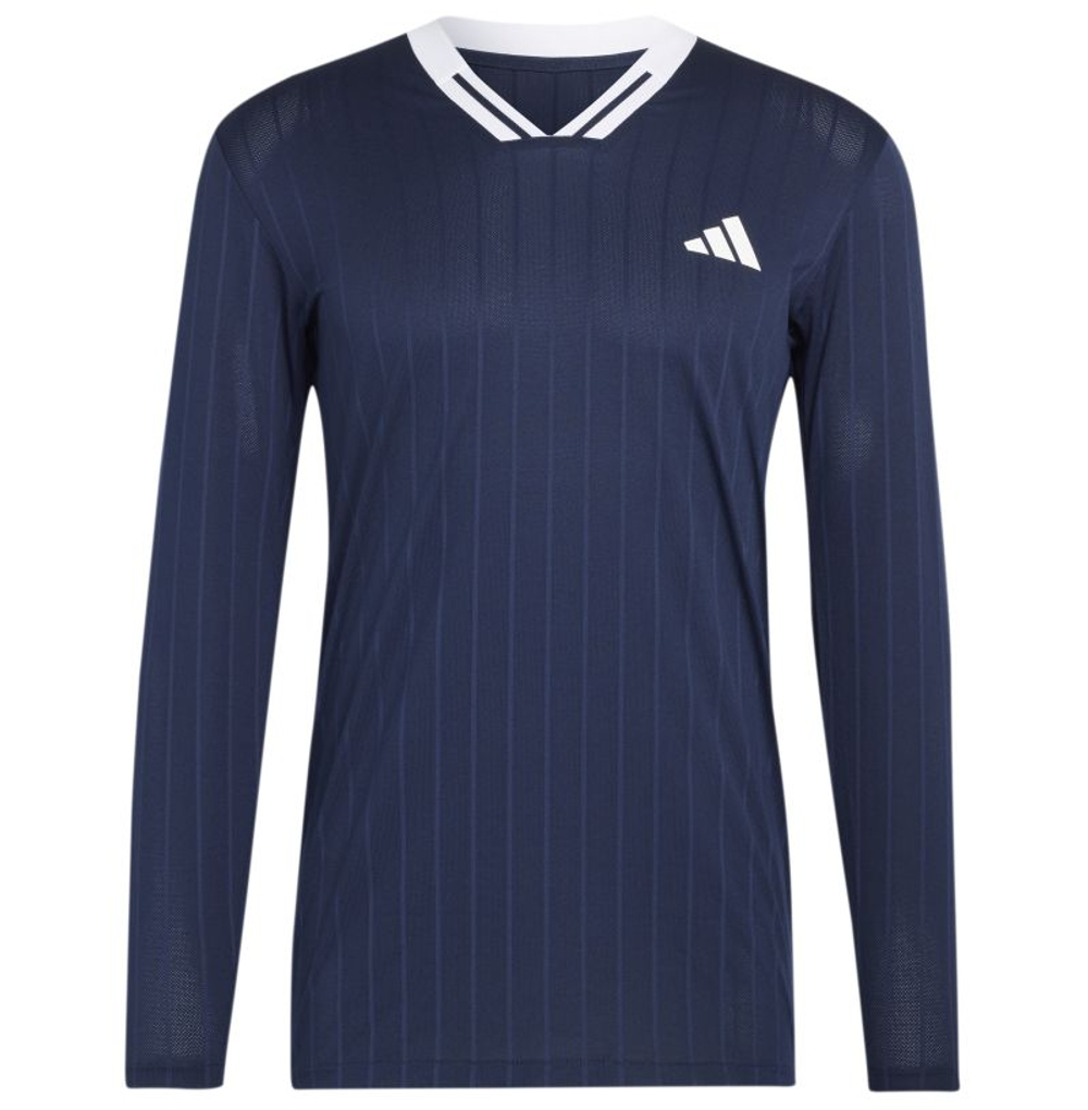 Мужская теннисная футболка с длинным рукавом Adidas Climacool Long Sleeve Top - legend ink