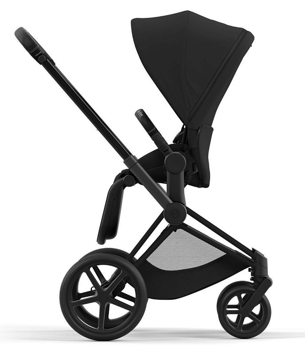 Коляска 3 в 1 Cybex Priam IV Matt Black complete и автокресло Aton B2 i-Size Volcano Black Sepia Black