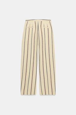 ZARA БРЮКИ В ПОЛОСКУ СО СКЛАДКАМИ — ZW COLLECTION, БЕЖЕВЫЙ