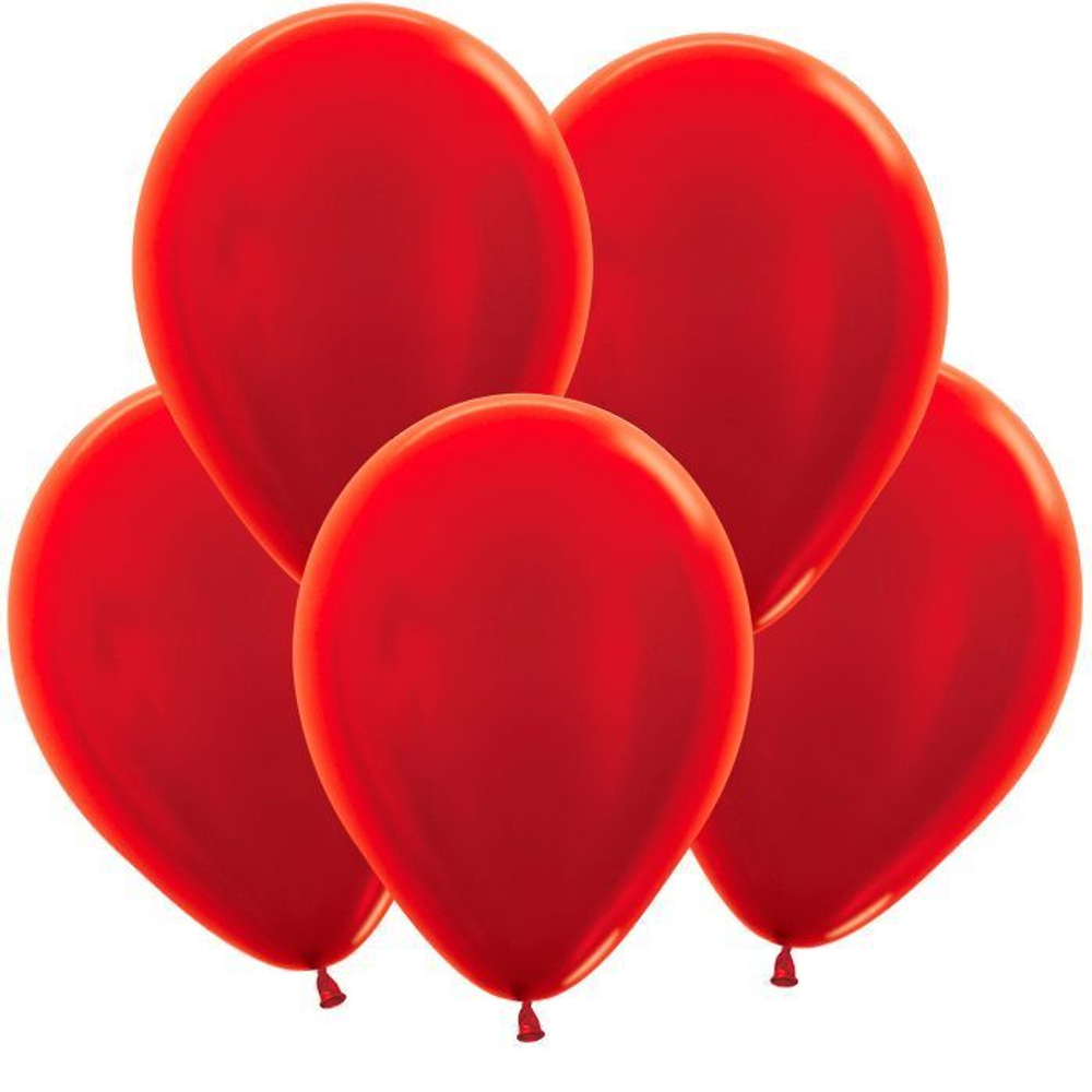 Шар латексный Металлик Красный 35 см