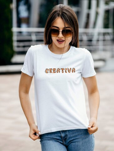Футболка белая с принтом CREATIVA