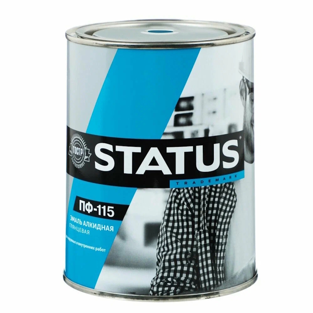 Эмаль ПФ-115 РАДУГА STATUS  черная  0,8кг