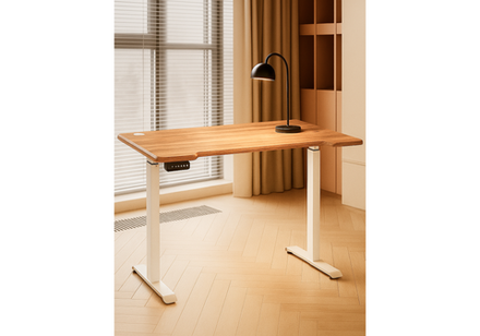 Компьютерный стол Woodville Маркос с механизмом подъема 120х75х76 белый, вотан дуб, ножки белые