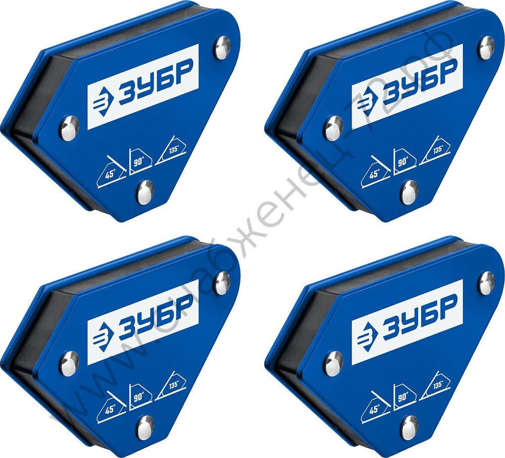 ЗУБР УМ-3, 4 шт, 4 кг, Набор угольников магнитных для сварочных работ, Профессионал (40050-04)