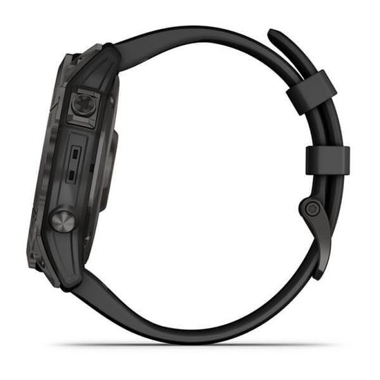 Часы Garmin Fenix 7X Sapphire Solar, карбоново-серый DLC титан с черным силиконом 010-02541-11