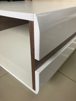 Стол журнальный Ультра белый/белый глянец