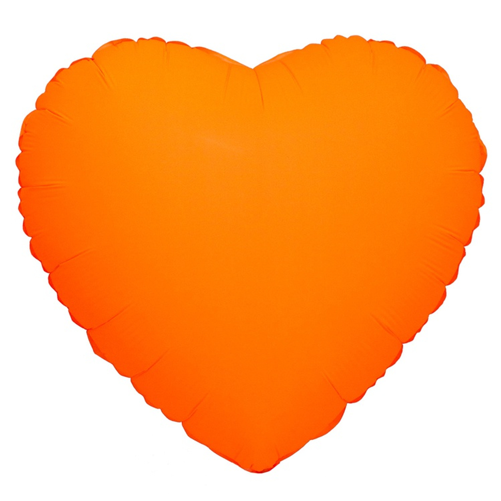 Шар фольгированный Сердце 46 см (Оранжевый)