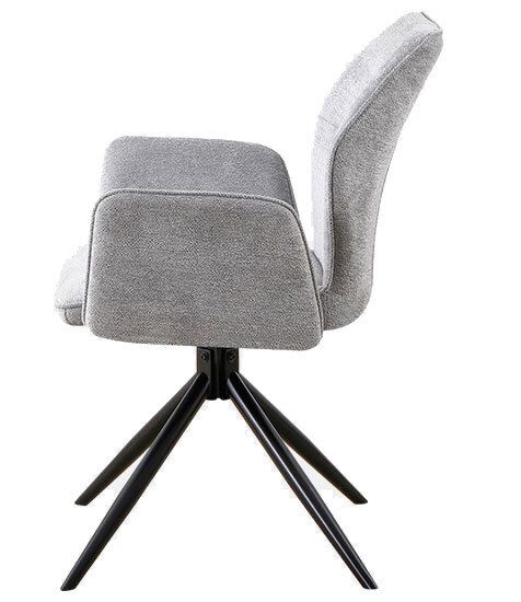 Стул ZUMBA. поворотно-возвратный 180гр,, серый шинилл / Черный