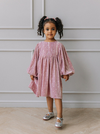 Платье бархатное, Пудровый