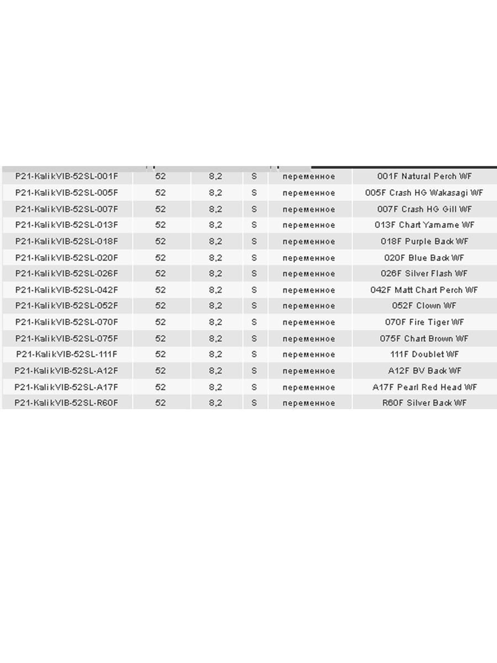 Воблер Kalikana Vib 52 Silent, 075F, 52мм, 8.2гр.
