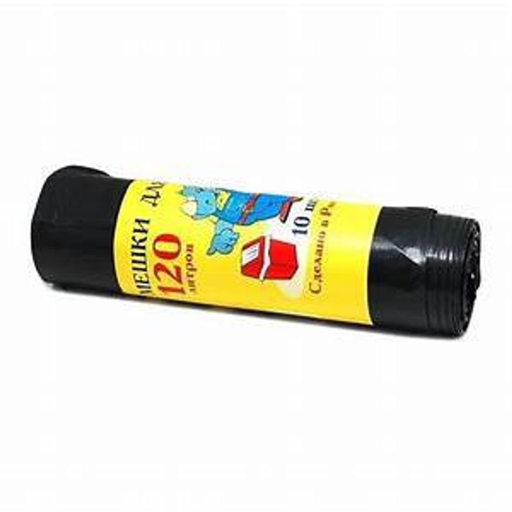 Мешки для мусора (пакеты) особопрочн. 120л/10шт, 20мкм, MPM6719 Мамонтенок Чистолюб
