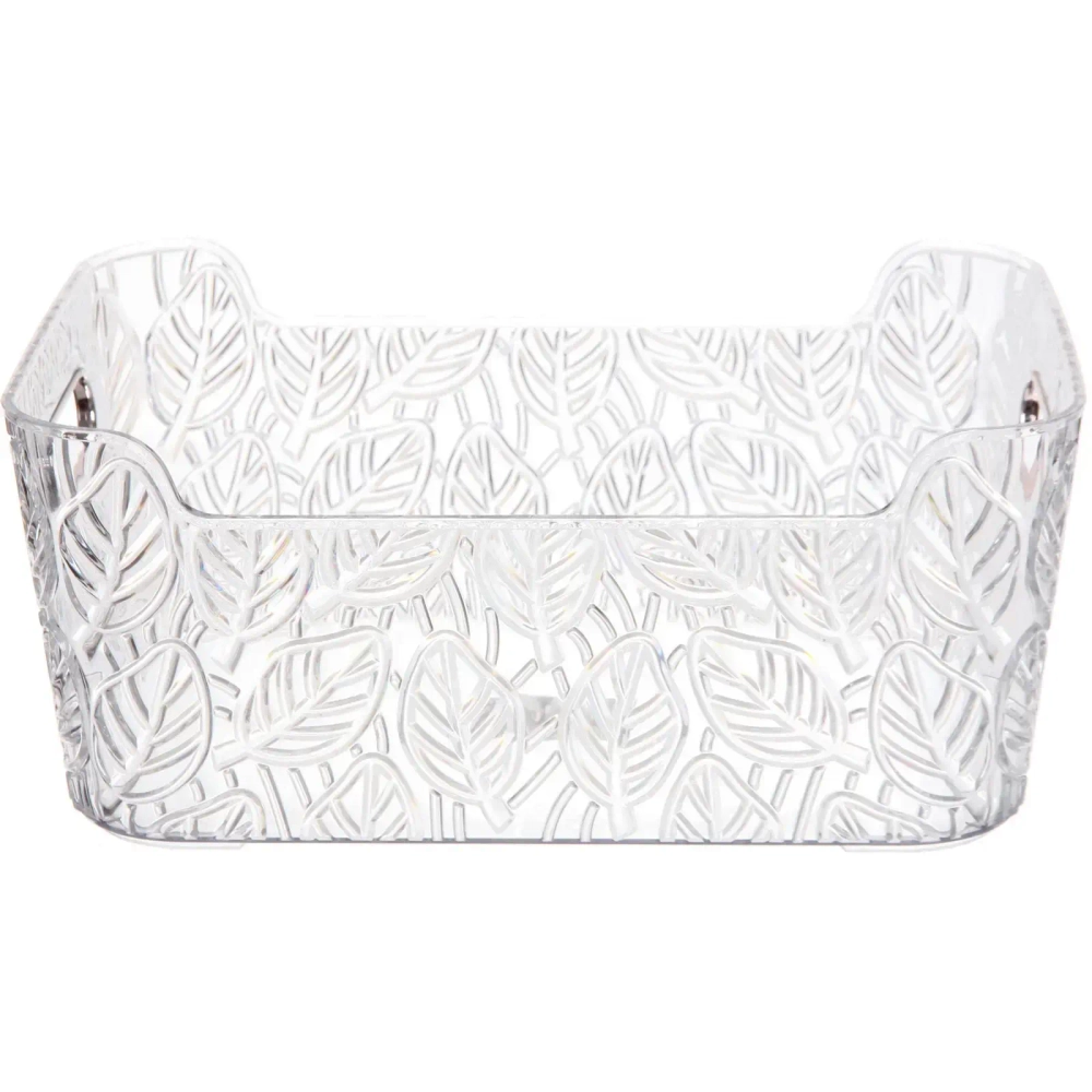 Корзина для хранения «ЛАМИНГТОН ФЛО», цвет белый, прозрачный, 24,5*18*10,7см (лейбл Селфи)