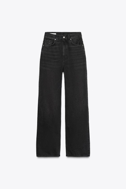 ZARA ДЖИНСЫ TRF STRAIGHT WIDE С ВЫСОКОЙ ПОСАДКОЙ, КОРИЧНЕВЫЙ