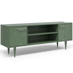 Тумба под ТВ Арт Колор leaves 155см Классик Сильвер Зеленый нефрит