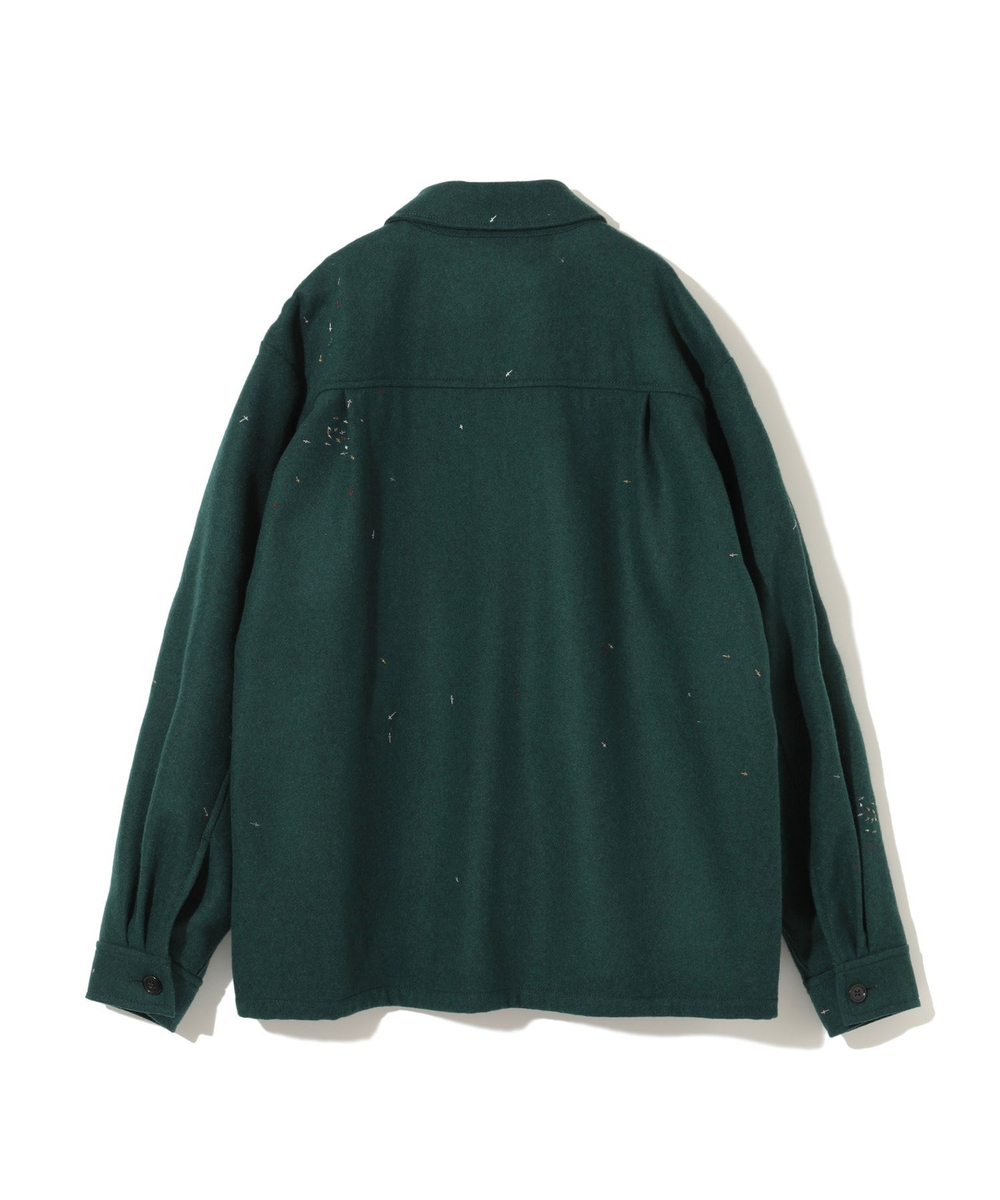 UNDERCOVER РУБАШКА ЗЕЛЕНАЯ С ВЫШИТЫМИ КРЕСТАМИ