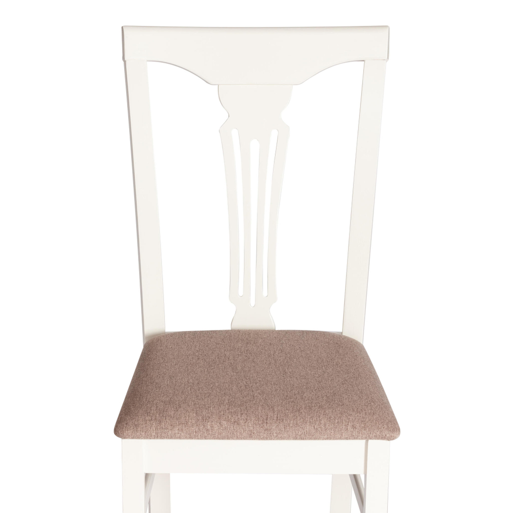 Стул - Гермес/ Hermes дерево гевея, 43х49х94см, Ivory white, ткань серая (TM-164)