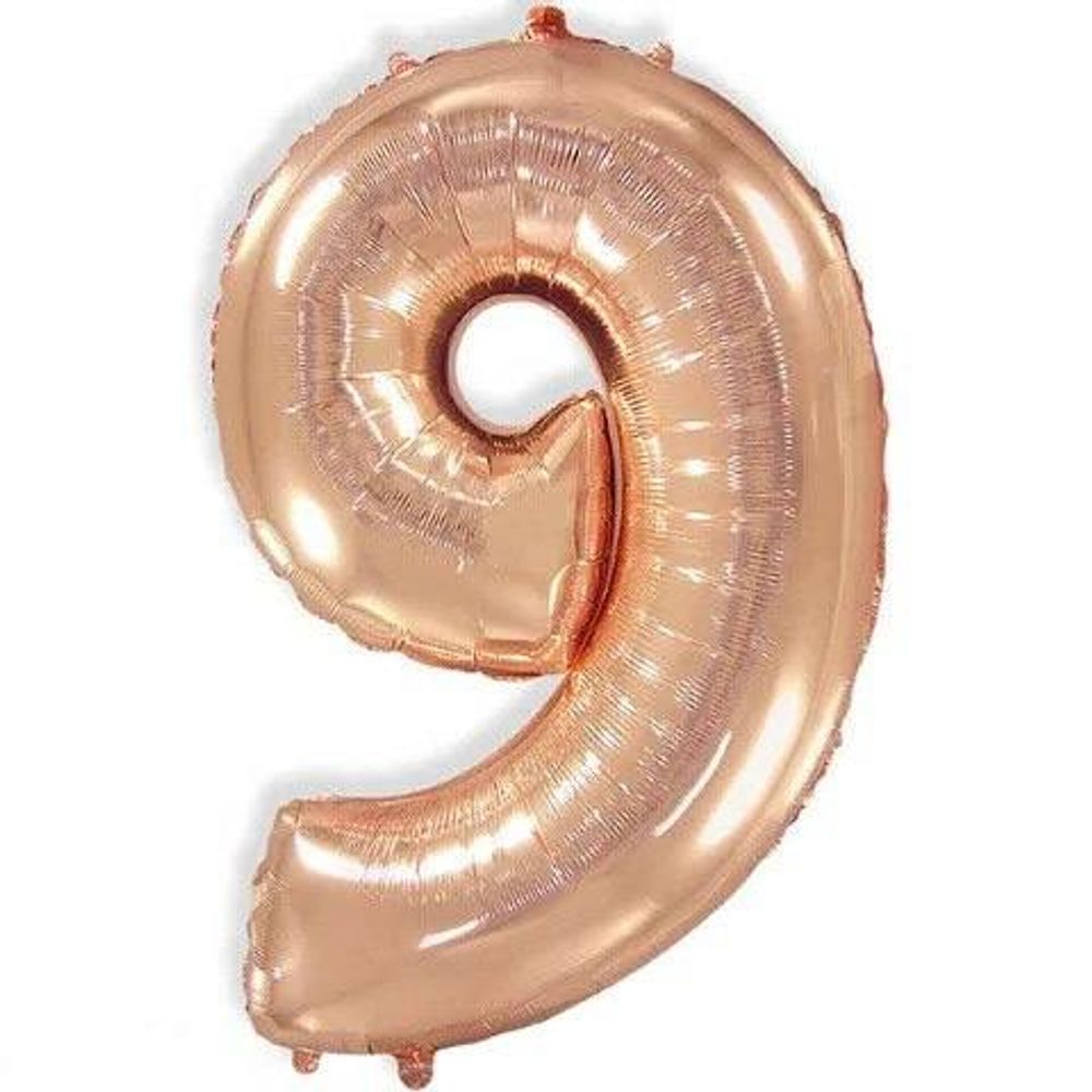 Цифра "9" розовое-золото 