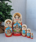 Матрешка Санкт-Петербург жжёнка 5 мест 18см