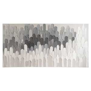 Панно декоративное с ручной росписью by feel, 140х70 см, черно-белое