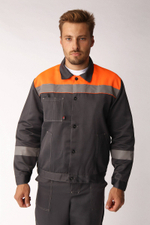 Костюм Лигор-2 СОП (тк.Смесовая,210) п/к, т.серый/оранжевый