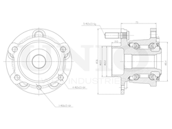 Ступица задняя (без ABS) UNIO HUB-20214