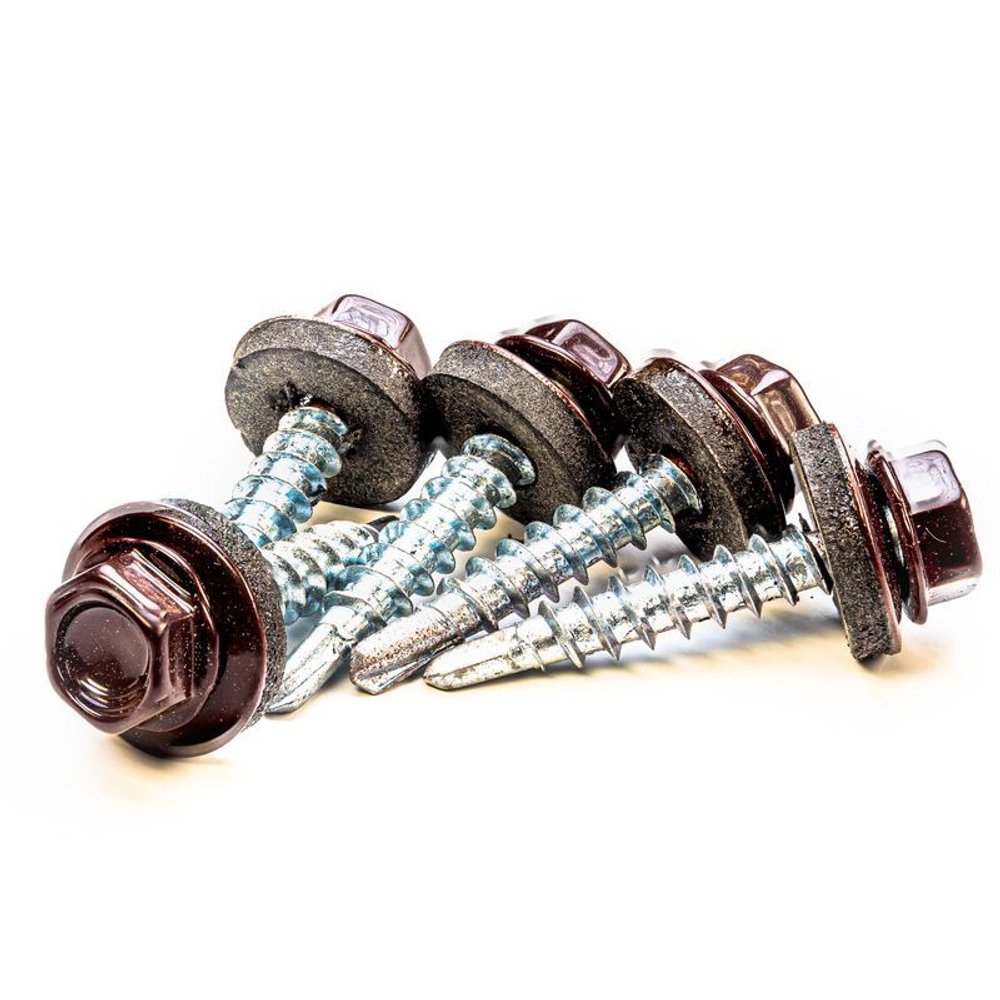 Саморез кровельный 4,8х35 мм коричневый шоколад Yoko