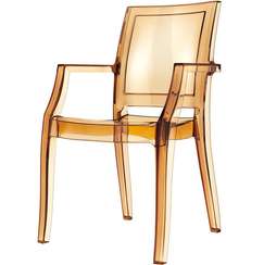 Стул с подлокотниками Arthur прозрачный янтарный