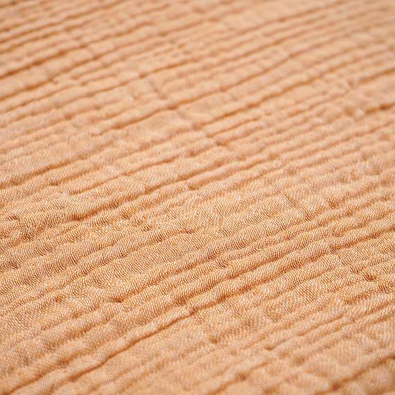 Покрывало двухстороннее из многослойного муслина цвета охры из коллекции essential, 230x250 см