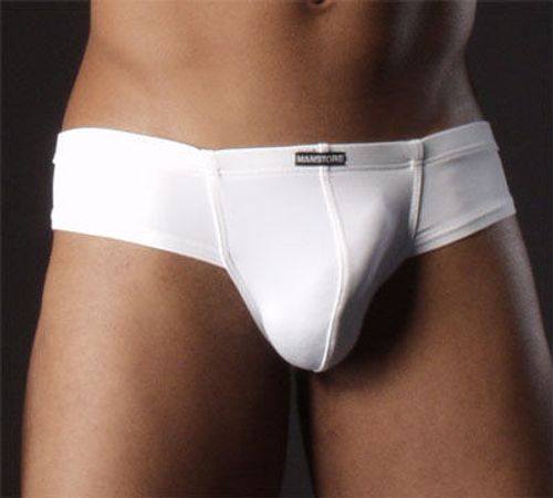 Мужские трусы тонги прозрачные белые Manstore Bungee Brief Hysteria White