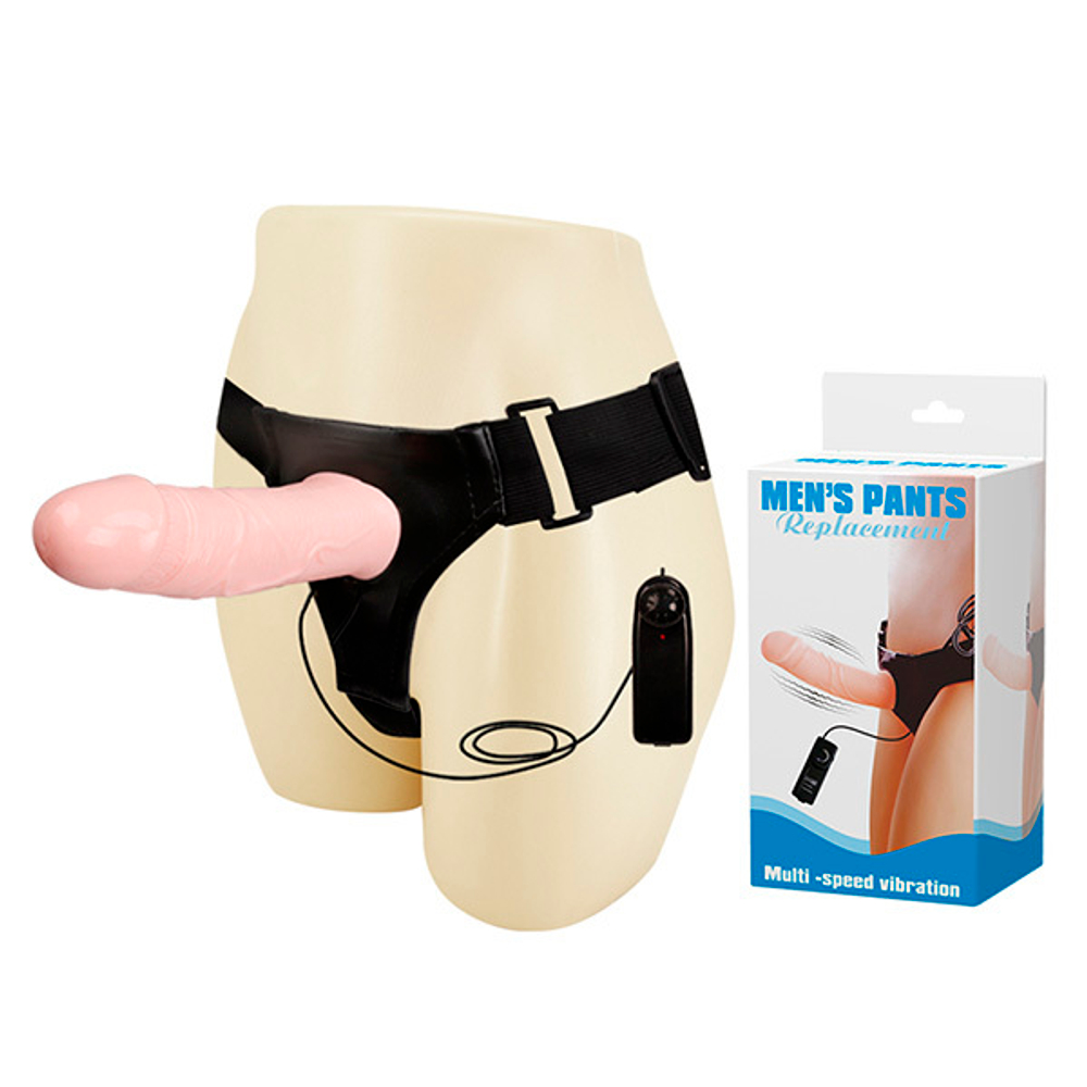 Мужской вибрострапон 16,5см на трусиках и пультом управления Baile Mens Pants BW-022039