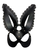 Маска зайки с кружевом на ушках (Цвет: черный)