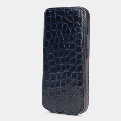 Special order: Чехол для iPhone 12/12Pro из кожи аллигатора, синего цвета