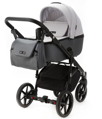 Детская коляска Adamex Nola 2 в 1 N-PS146 (СВ.СЕР. + СЕР. ПЕРЛ. КОЖА)