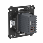 Диммер поворотный в стену, "Avanti", "Закаленная сталь"