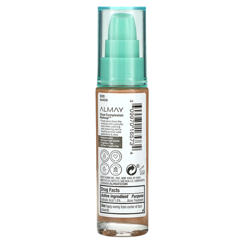 Almay, очищающий крем для лица, тон 300 Naked, 30 мл (1 жидк. унция)