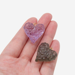 Подвеска "Сердце" с бейлом, 26,6*25,5мм, дымчатый акрил