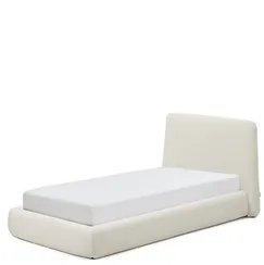 Кровать Martina 90x200 см со съемным чехлом из шенилла цвета экрю 