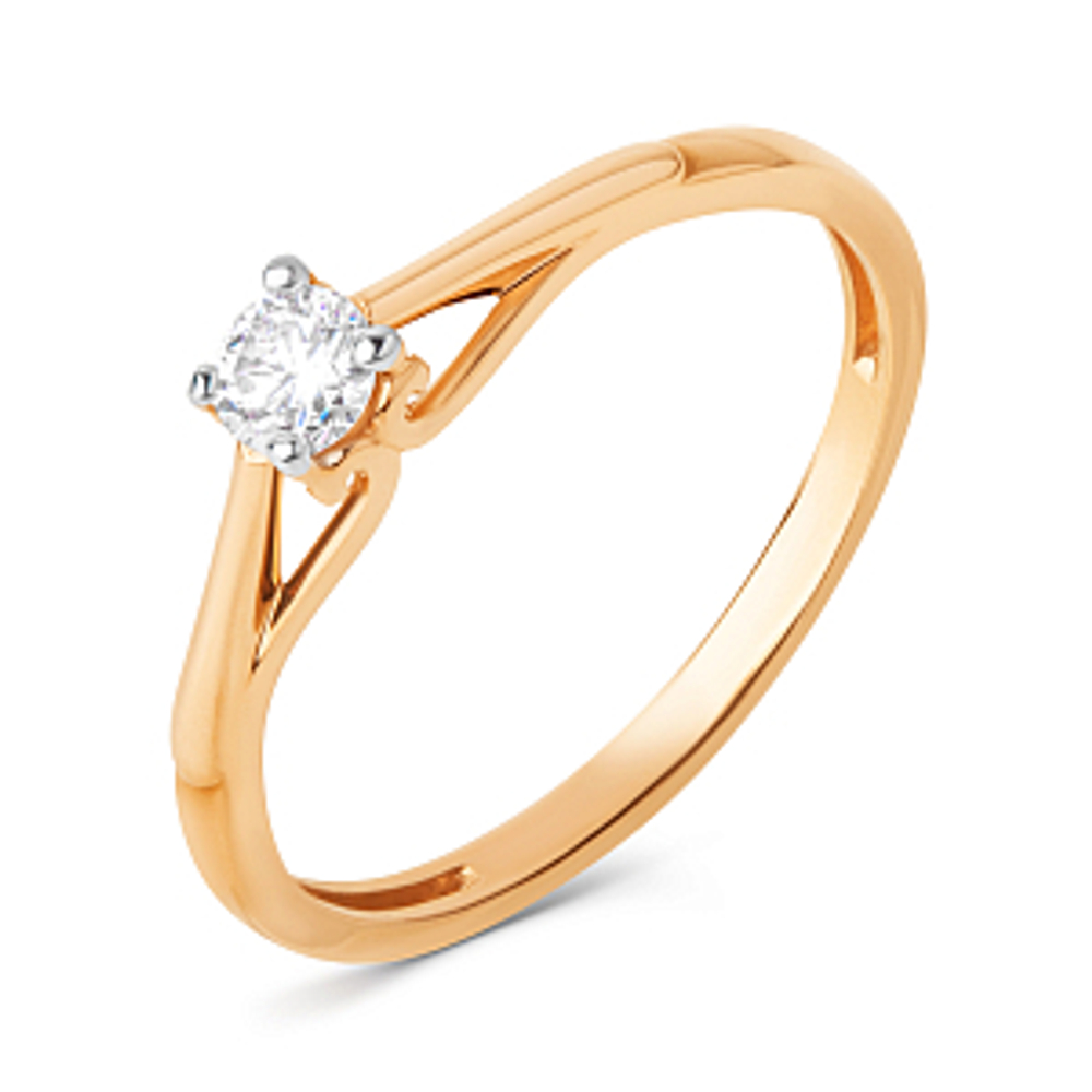 Кольцо из золота с фианитами