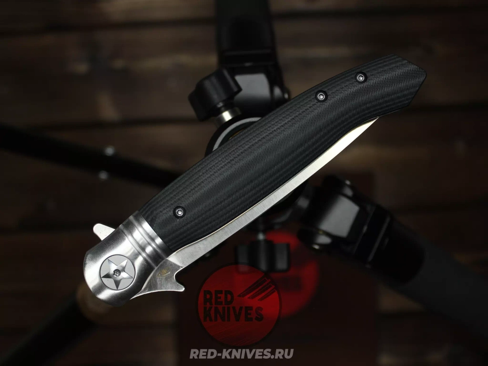 Складной нож REPTILIAN НКВД 03-1 c клинком из стали D2, рукоять зеленая микарта