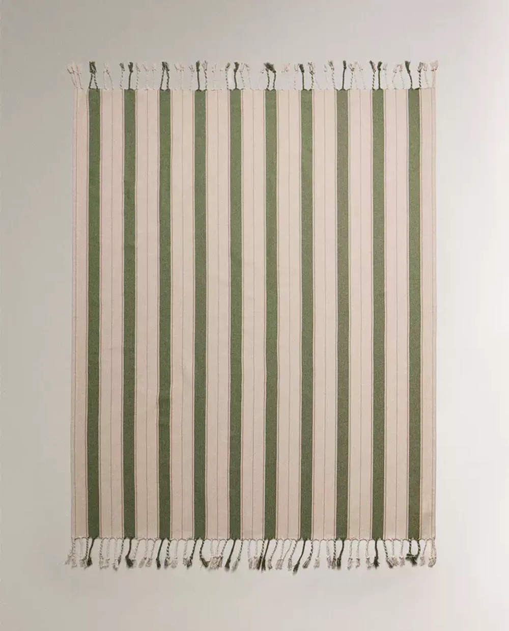 ZARA HOME ПЛЕД В ПОЛОСКУ, ЗЕЛЕНЫЙ
