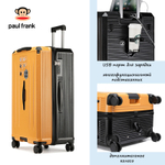 Чемодан Paul Frank "Far Trip" | 5 Weels+USB+Cup holder (Black&Orange)