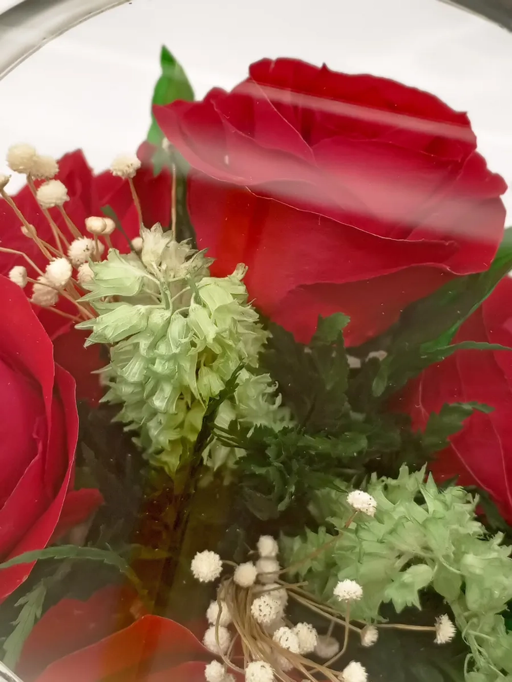 натуральные цветы в стекле, вакуум