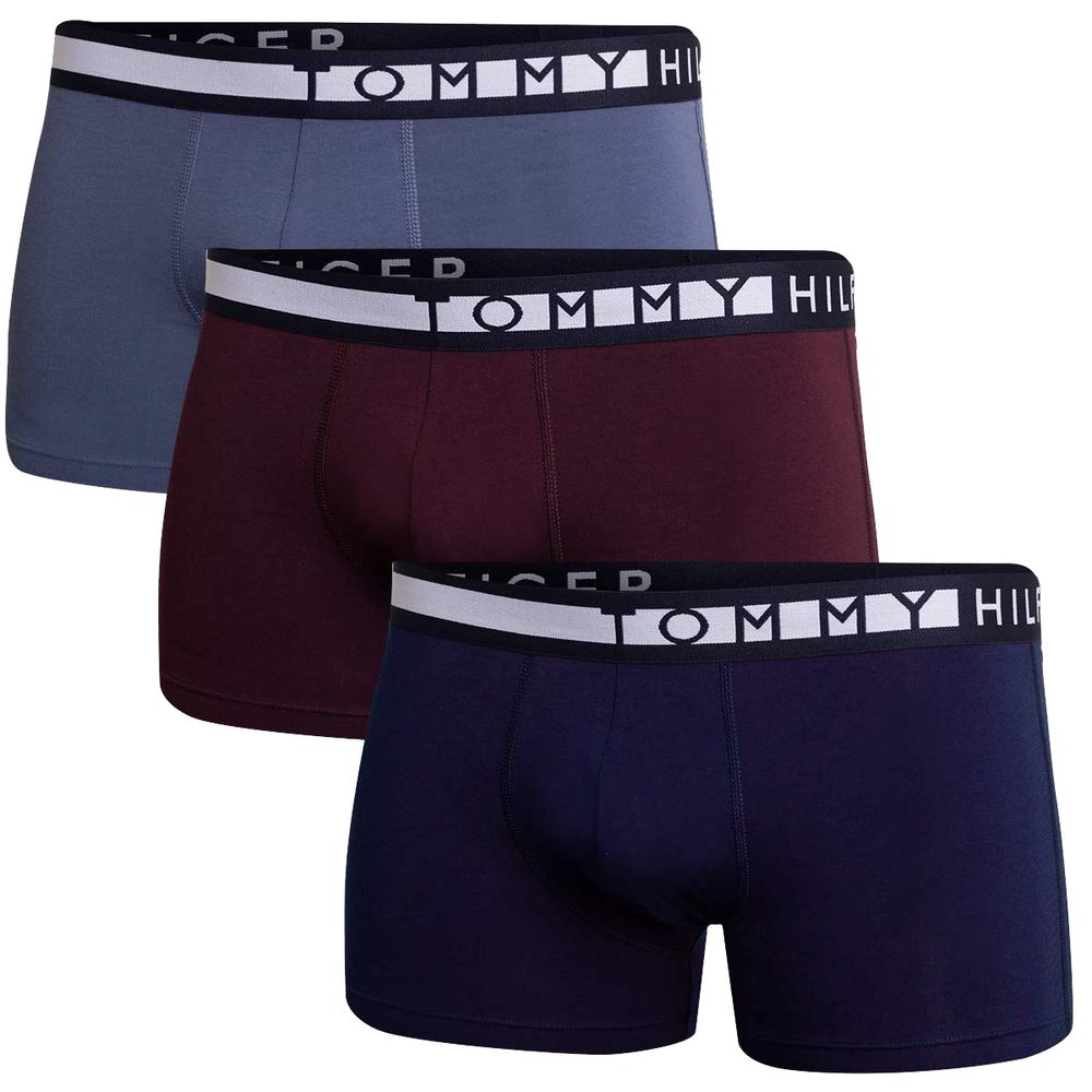 Мужские спортивные боксеры Tommy Hilfiger Trunk 3P - des sky/deep burg/fded indi