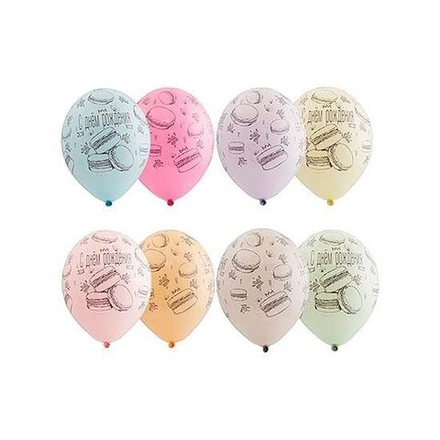 Шары с рисунком "День рождения" Macaron 36см