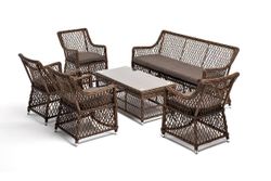 "Асти" лаунж-зона из искусственного ротанга на 6 персоны, цвет коричневый