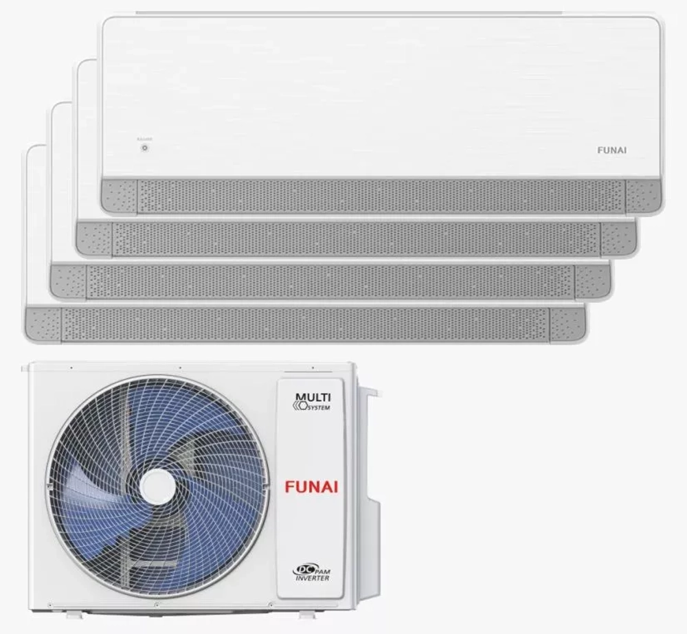Мульти сплит-система Funai на 4 комнаты (25+25+25+25 кв.м.) серия KAGAMI White