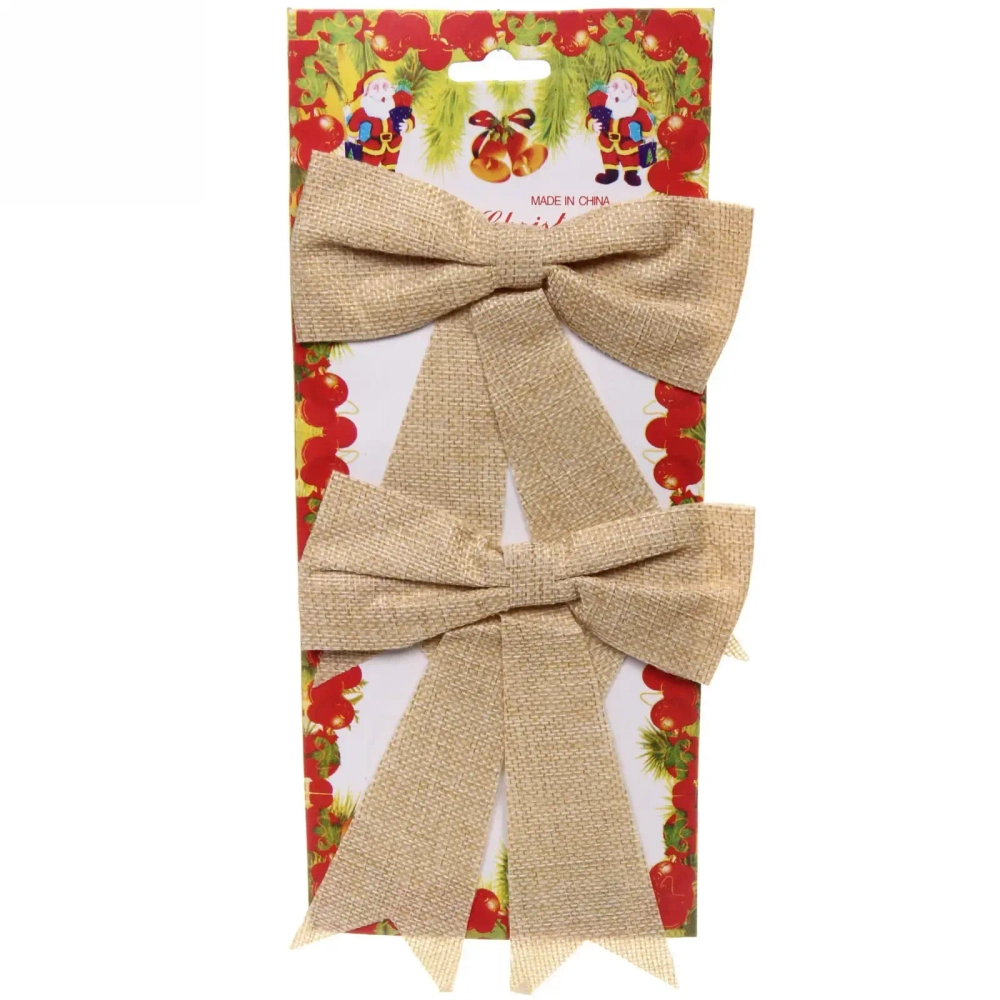 Бант на ёлку «Holiday» (набор 2 шт) 14*14 см, шампань