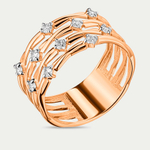 Женское кольцо из розового золота 585 пробы с фианитами (арт. 022881-1102)