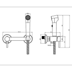 Гигиенический душ Azario Dies со смесителем, керамический картридж, шланг 150 см, хром (AZ-KFX04)