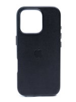Кожаный чехол Leather Case iPhone 16 Pro Черный